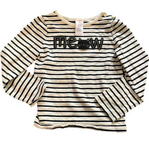 Gymboree Girls 4T Striped Long Sleeve Shirt City Kitty Meow Fall 2015